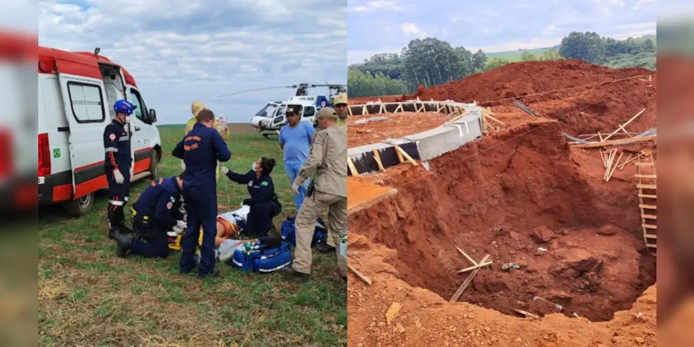 O Corpo de Bombeiros utilizou viaturas de resgate e contou com o apoio de um helicóptero do Samu para agilizar o socorro