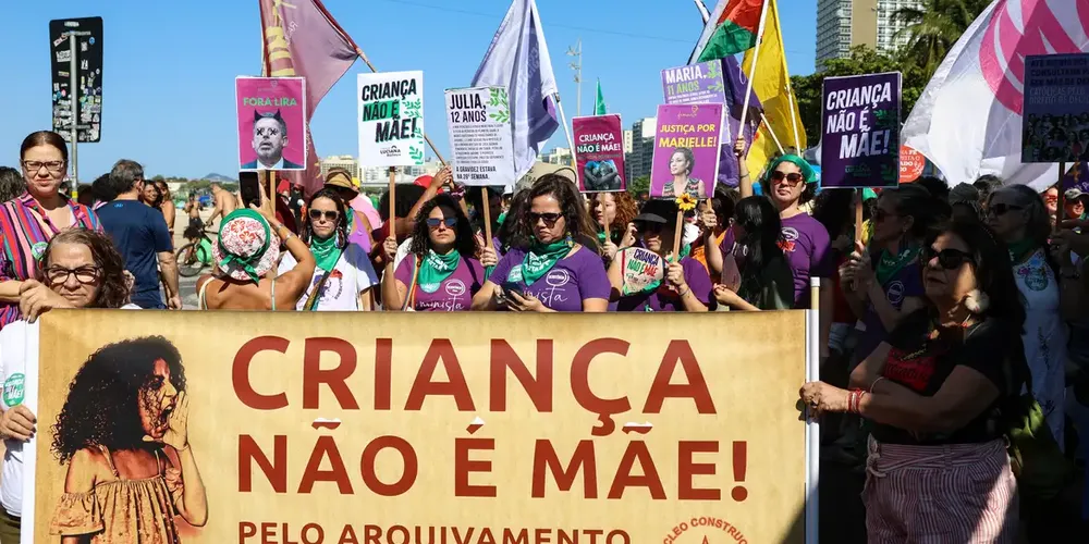 Em protesto, houve críticas ao presidente da Câmara dos Deputados, Arthur Lira (PP-AL)