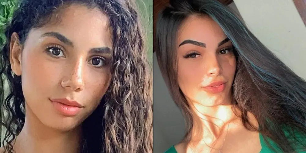 Debora Custódio, suspeita de cometer o crime, no lado esquerdo. Isabelly Ferreira, vítima do crime, no lado direito