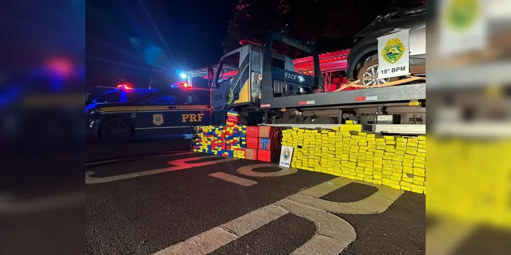 Durante operação conjunta em Toledo (PR), equipes da Policia Rodoviária Federal (PRF) e da Policia Militar do Paraná (PMPR) apreenderam 837 quilos de maconha.