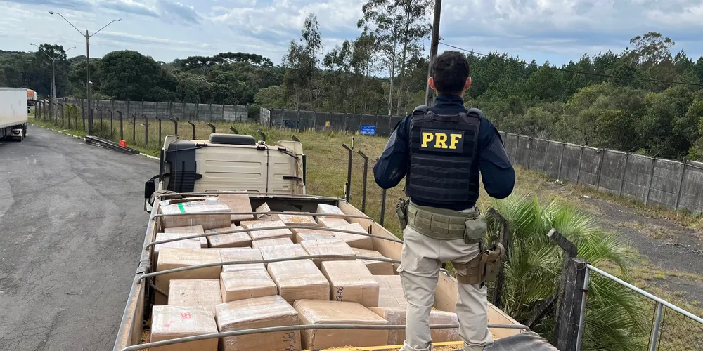 O condutor alegou que estava transportando a mercadoria de Cascavel para Curitiba