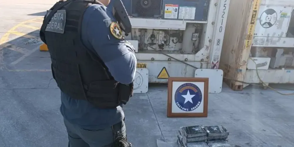 Os pacotes da droga foram encontrados em um contêiner com carne de frango