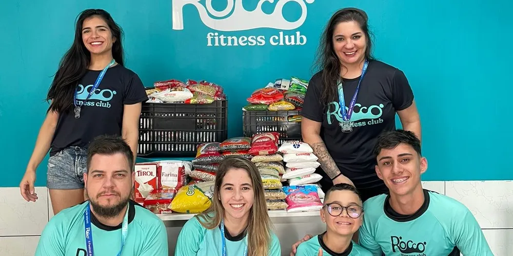 A Rocco Fitness Club arrecadou 140 quilos de alimentos que serão destinados para o projeto social 'Criança Feliz'