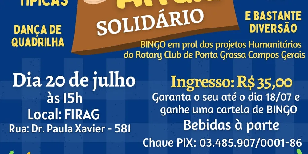 Evento visa arrecadar fundos para dar continuidade nos projetos sociais que o Clube realiza em Ponta Grossa