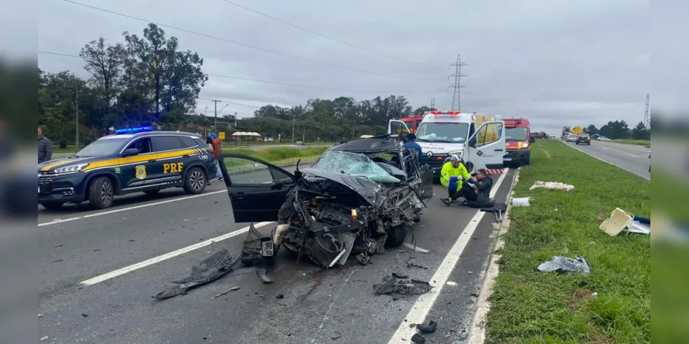 O acidente aconteceu na Rodovia do Xisto-BR-476, em Araucária