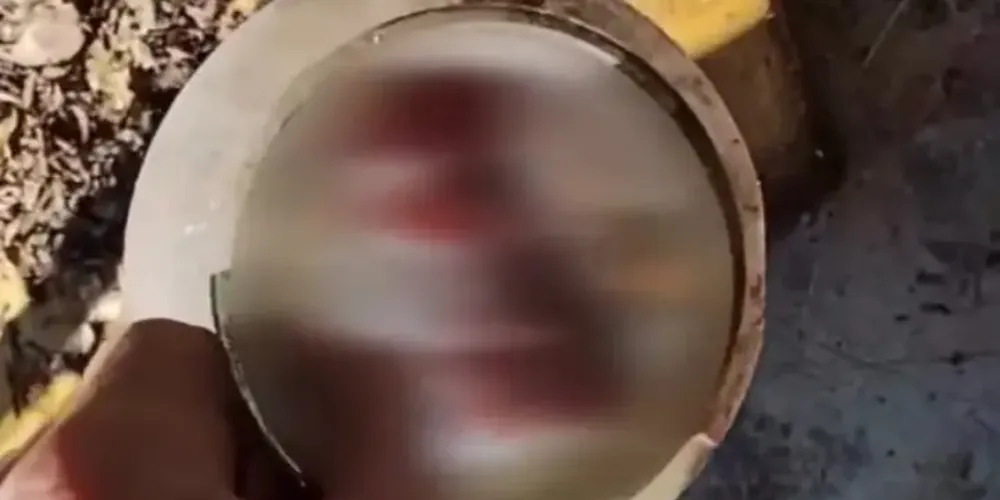 Uma pessoa que estava cantando recicláveis encontrou o vidro