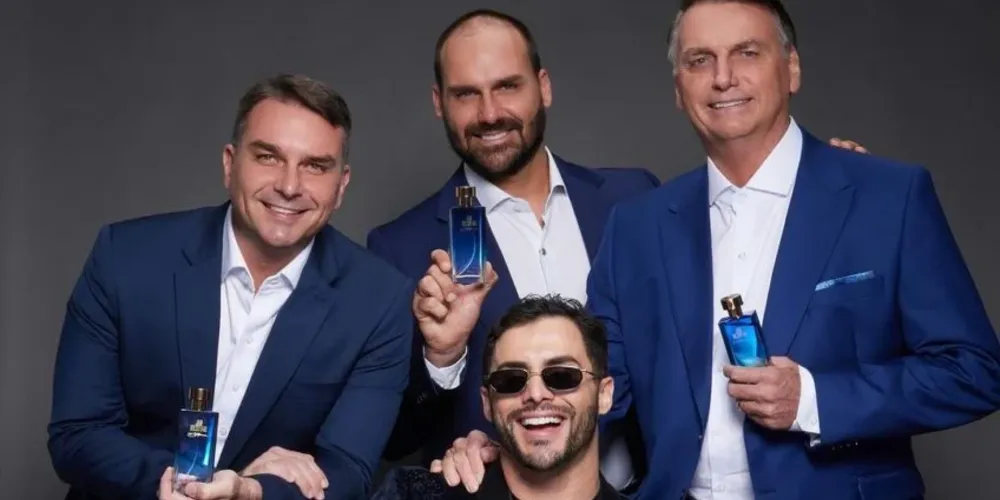 O influenciador legenda a postagem com as palavras "Perfume para todos".