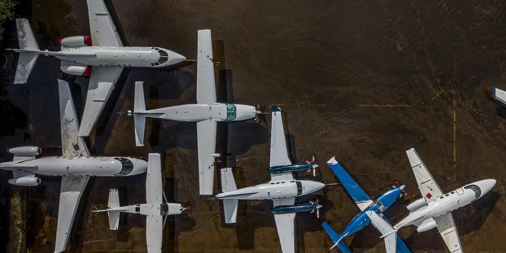 Aviões foram afetados pela enchente