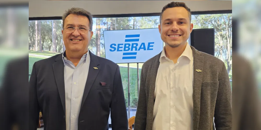 Joel Franzim Junior e Michael Douglas Camilo, que vai assumir a gerência da Regional Centro do Sebrae/PR, no dia 1º de julho