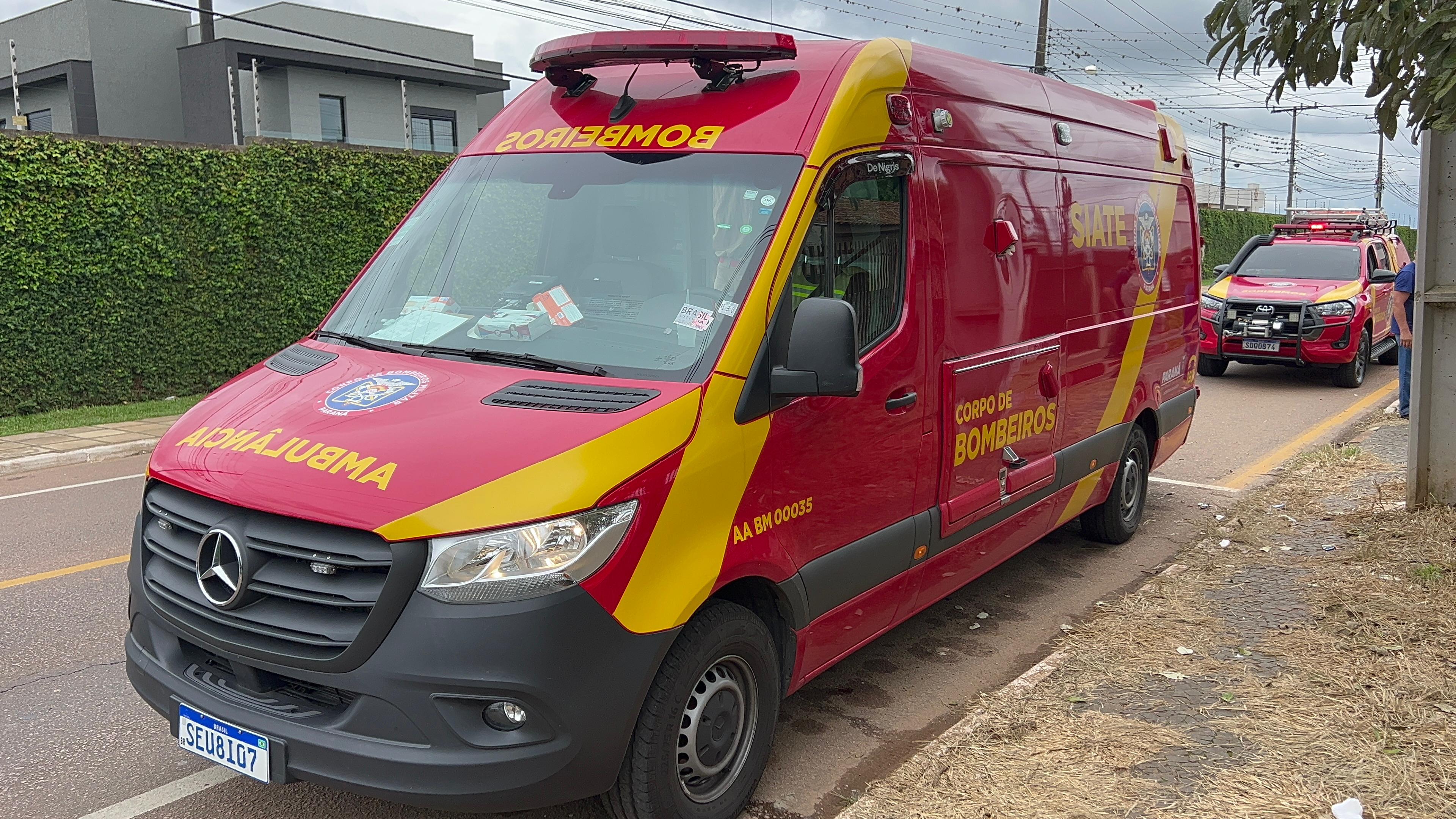 Equipe do Corpo de Bombeiros foi acionada para o acidente de trabalho