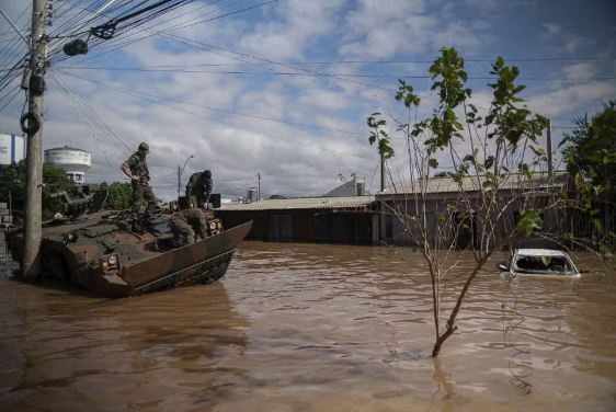 Enchente em Eldorado do Sul, no Rio Grande do Sul, em 9 de maio de 2024