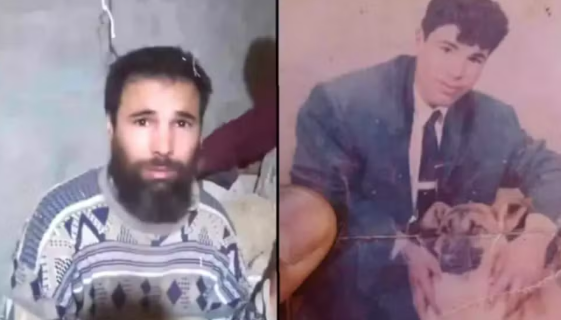 À esquerda, imagem do homem após ser resgatado; à direita, uma fotografia anterior ao seu desaparecimento