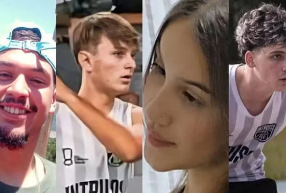 As vítimas foram identificadas como Milena Lazari, 16 anos; Enzo Candaten, 18; Deivid Guimarães, 19; e Samuel Carlin, 20