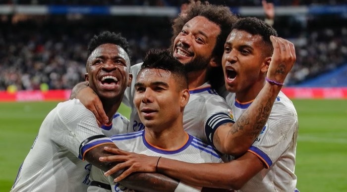 Em 2022, Vini Jr., Casemiro, Marcelo, Rodrygo (na foto) e Éder Militão foram campeões da 'Champions'