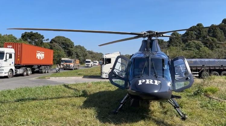 Vítima foi resgatada por helicóptero da PRF