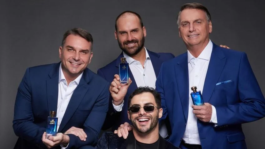 O influenciador legenda a postagem com as palavras "Perfume para todos".