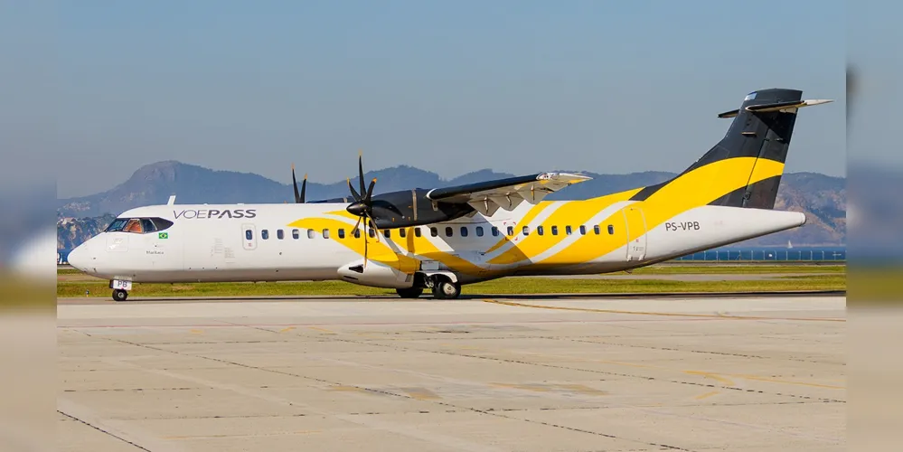 Aeronave modelo ATR-72-212A com prefixo PS-VPB