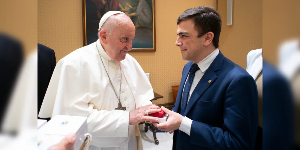 Aliel Machado (PV) teve encontro com o Papa Francisco em 2023