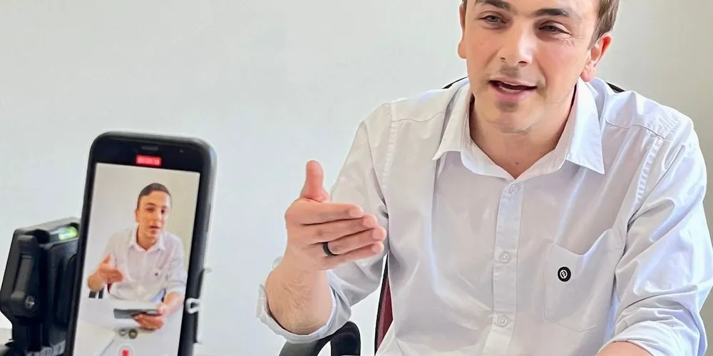 O candidato Aliel Machado (PV) realizou gravações para a campanha, nessa quarta-feira (28)