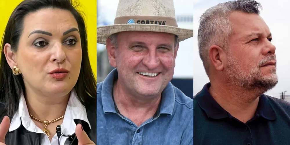 Elisangela Pedroso (PL), Osmar Blum (PSD) e Jeverson Gomes (PSDB) disputam à Prefeitura