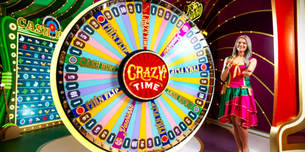 Crazy Time é um game show ao vivo com uma roda com 54 segmentos
