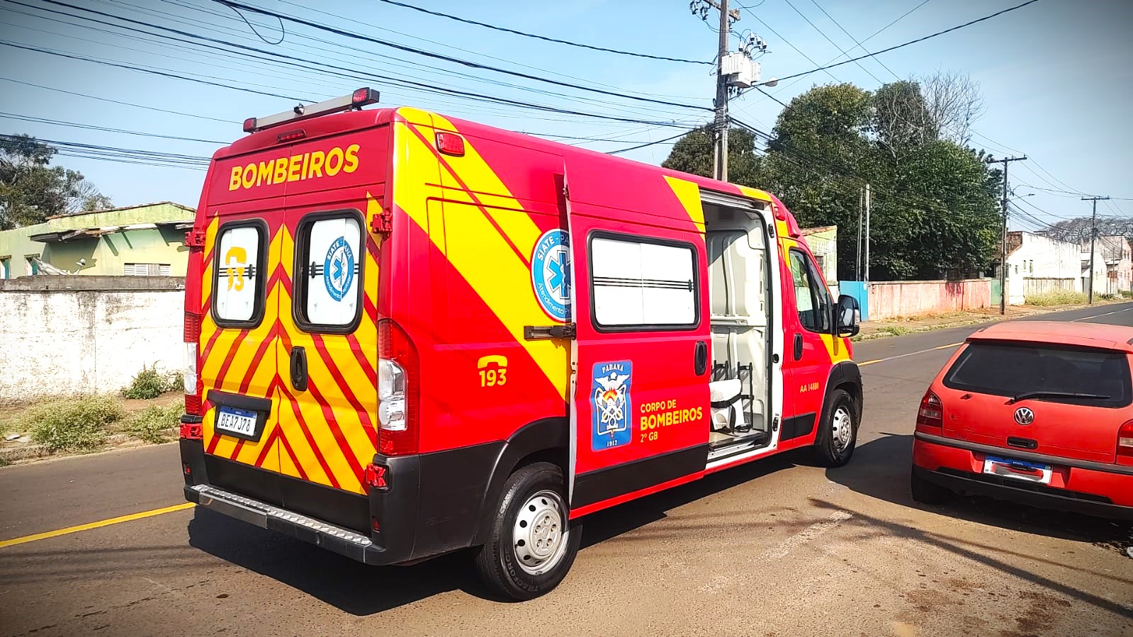 Agentes do Corpo de Bombeiros foram acionados para o local da ocorrência