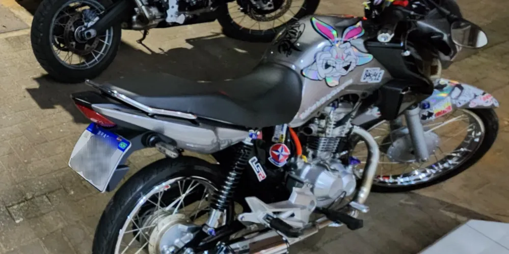 Motocicleta foi recolhida ao pátio do Batalhão de Polícia Militar