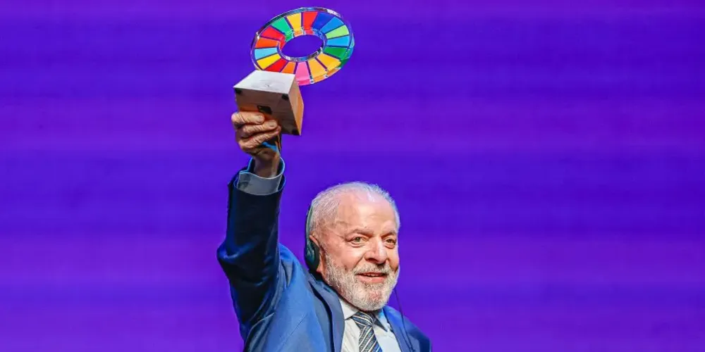 Presidente Lula durante a cerimônia de Premiação anual da iniciativa Goalkeepers