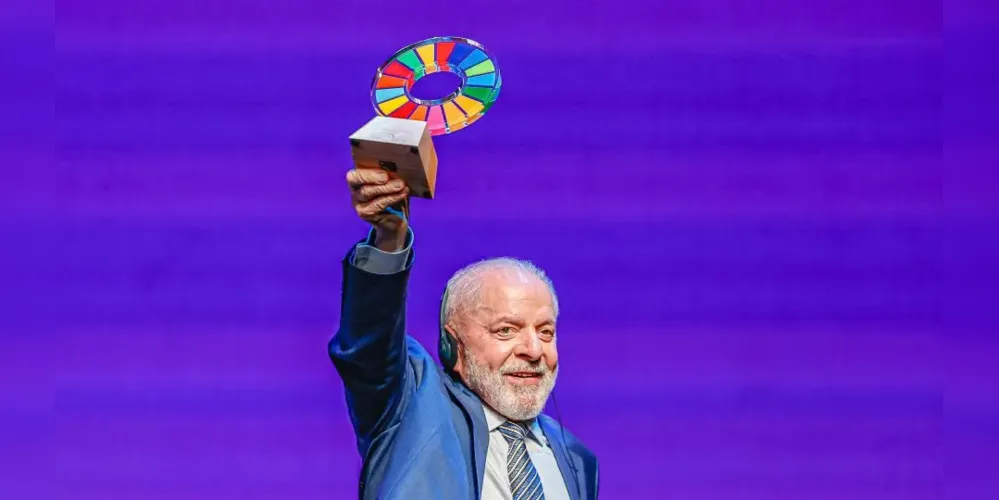 Presidente Lula durante a cerimônia de Premiação anual da iniciativa Goalkeepers