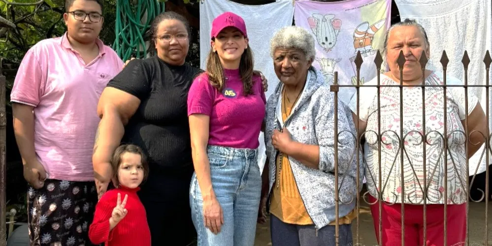 Mabel Canto (PSDB) durante atividades de camapnha, nesta quinta-feira (19)