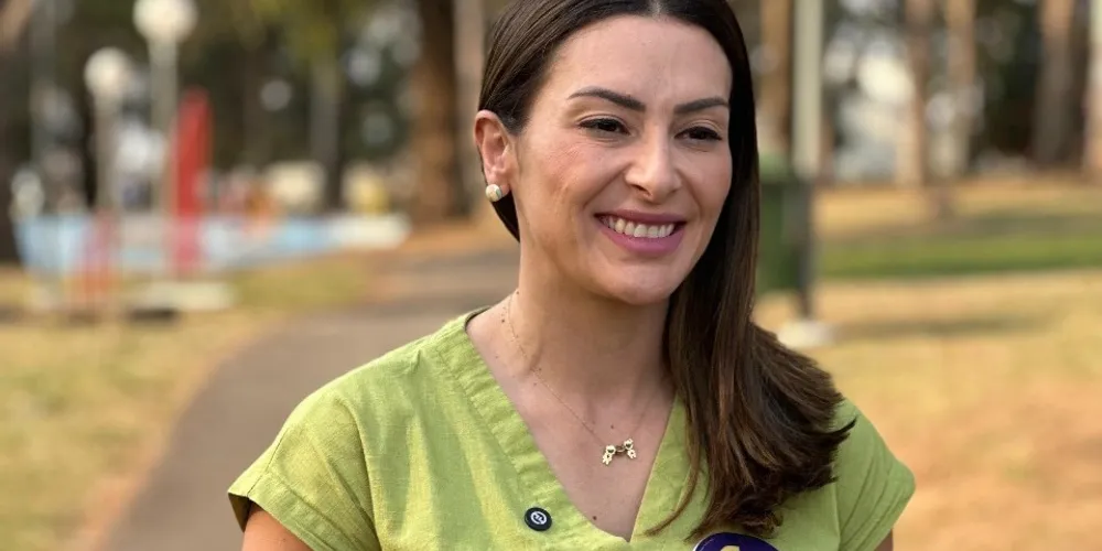 Mabel Canto (PSDB) durante gravação de material de campanha