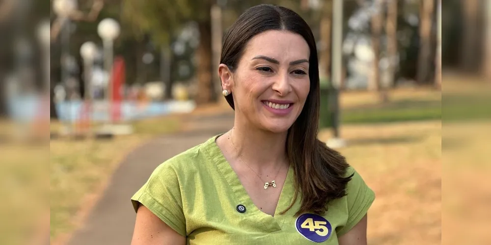 Mabel Canto (PSDB) durante gravação de material de campanha