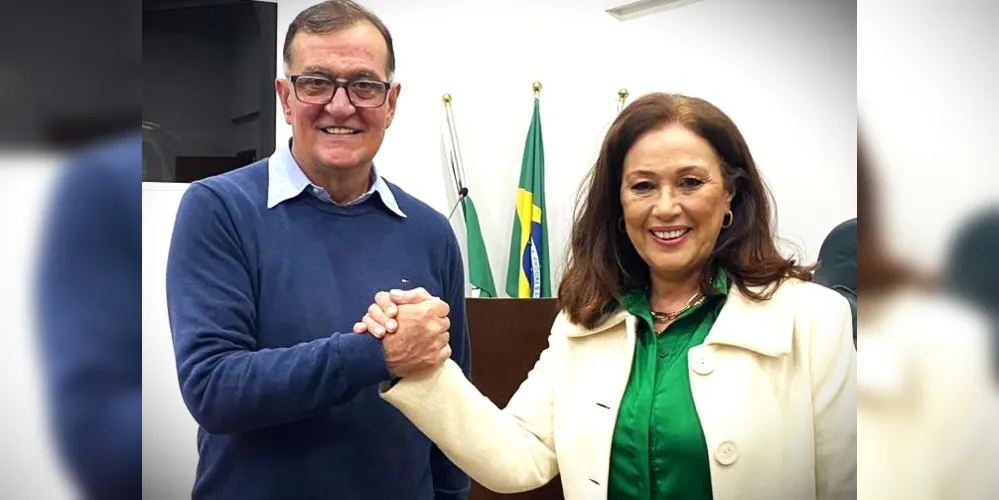 À esquerda Rildo Leonardi e à direita Helynez Ribas