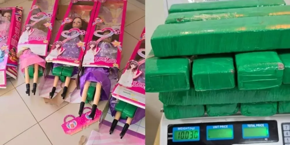 Os policiais encaminharam a droga para a Delegacia de Polícia Federal.