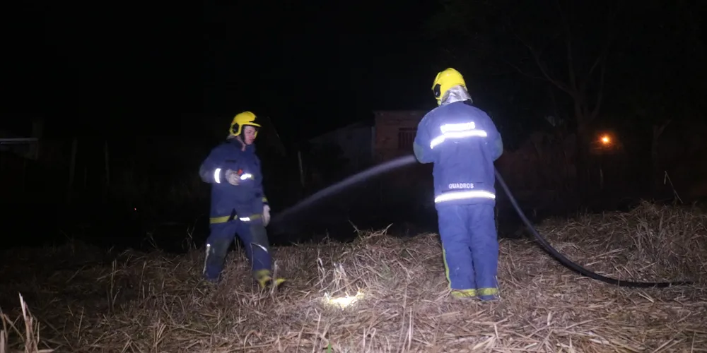 Incêndio em vegetação foi combatido na noite dessa quinta-feira