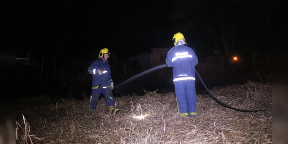 Incêndio em vegetação foi combatido na noite dessa quinta-feira