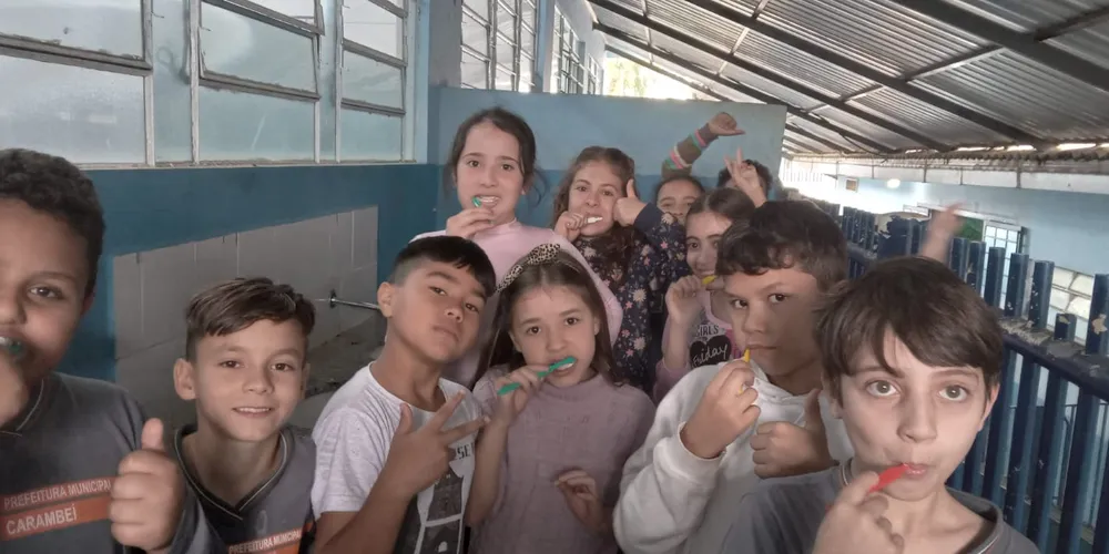 Educandos puderam utilizar aprendizado de forma prática com escovação