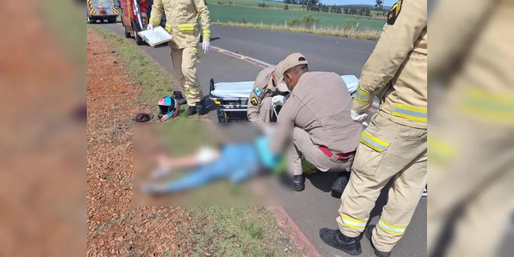 Equipes do Corpo de Bombeiros foram até o local para prestar atendimento