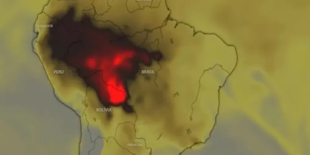 A mancha foi captada pelo satélite Copernicus