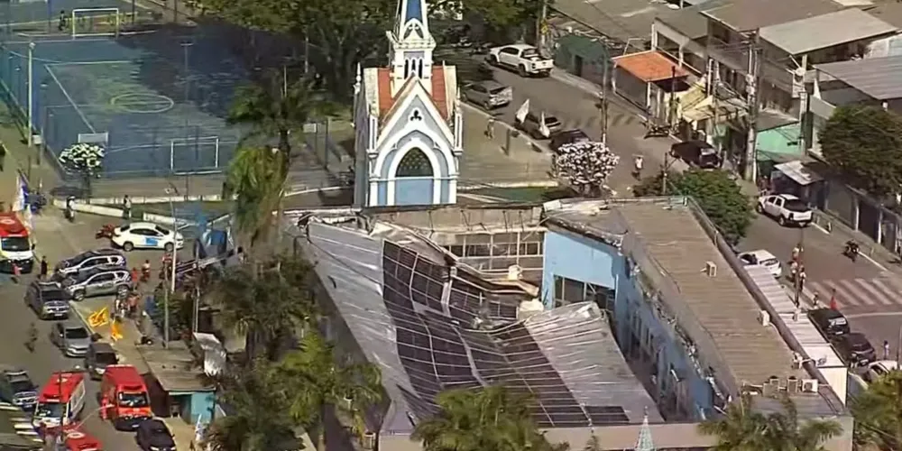 O teto do Santuário de Nossa Senhora da Conceição desabou nesta sexta-feira (30)
