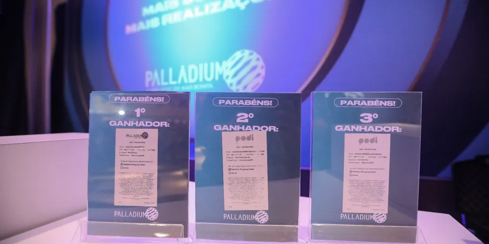 Os ganhadores são Tiago Nascimento, Cristiane Aparecida Woytchoski e Karina Ferreira de Barros