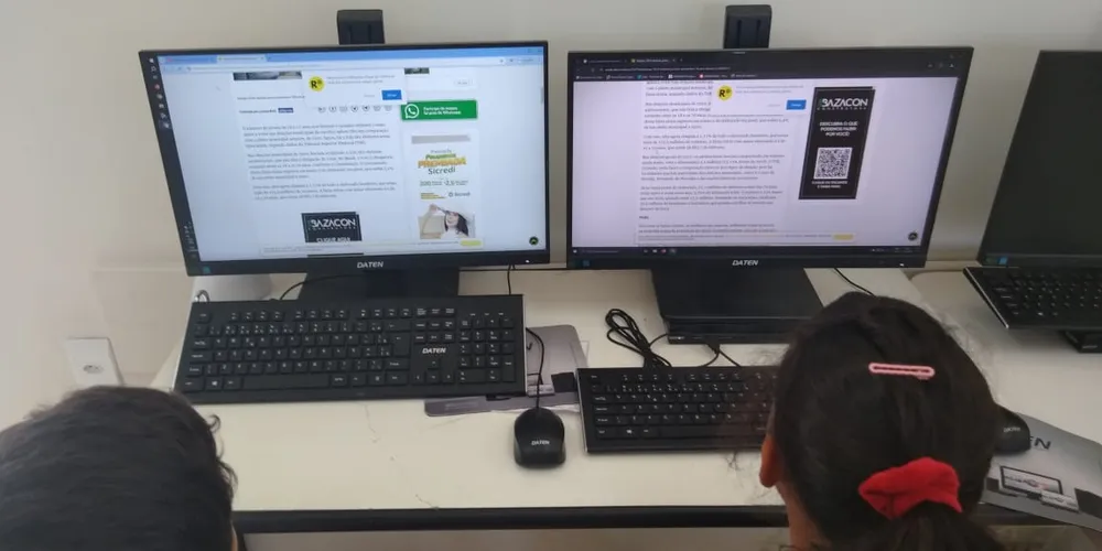 Matéria do Portal aRede foi um dos recursos utilizados em sala