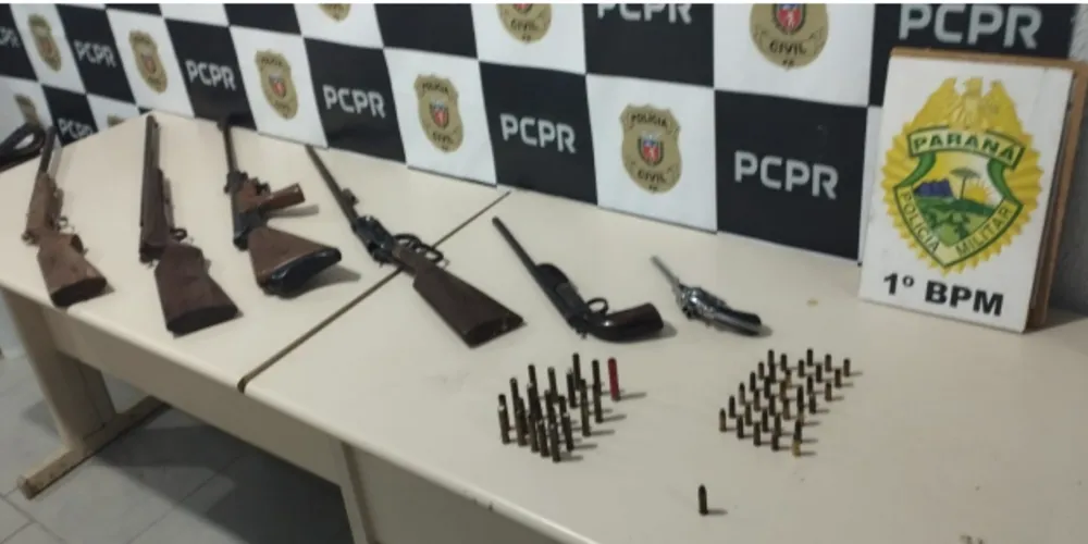 Homem é preso com seis armas de fogo e munições em Piraí do Sul