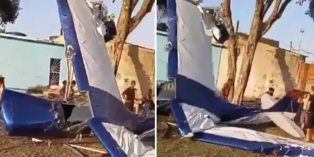 Aeronave ficou com as asas destruídas