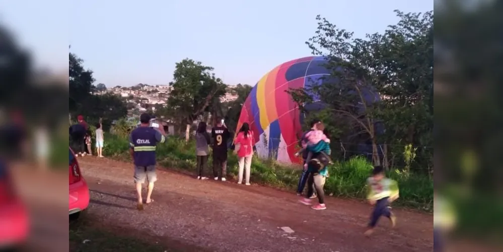 Balão faz pouso em local não convencional em Ponta Grossa