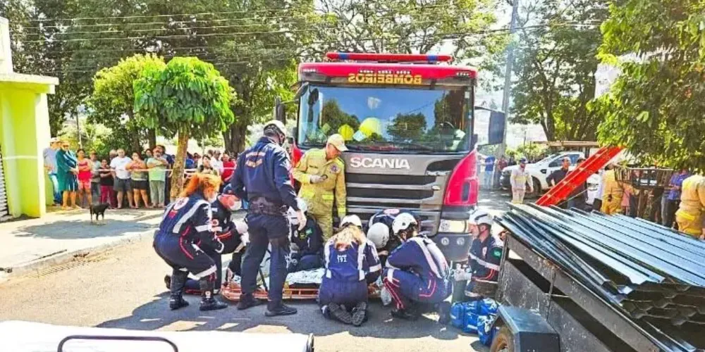 Ele foi atendido pela equipe médica do Samu, que o intubou no local