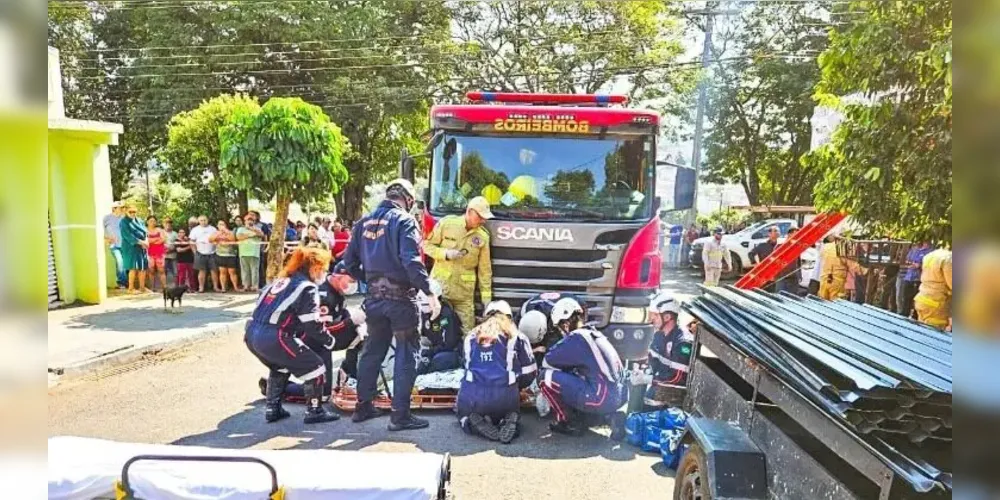 Ele foi atendido pela equipe médica do Samu, que o intubou no local