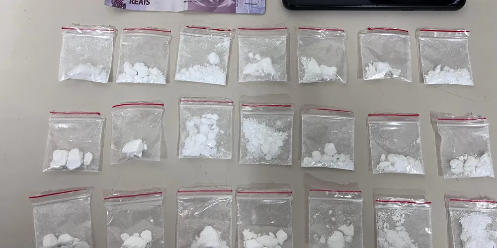 Foram apreendidas 22 gramas de substância  análoga à cocaína