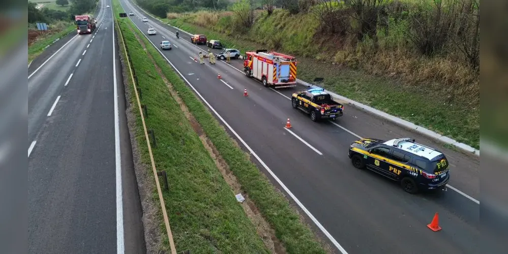 A pista ficou parcialmente interditada