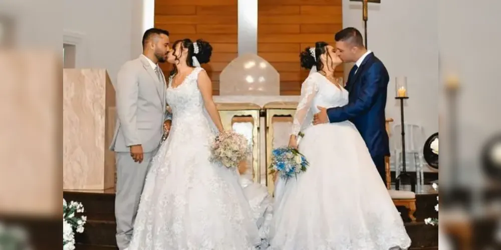 Eduarda subiu ao altar com o pai e Daniela com a mãe